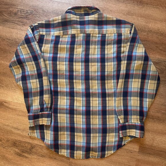 The Mens Shop Casual Button Down Mens Large Acrylic Plaid Flannel Dress Shirt - Picture 4 of 8